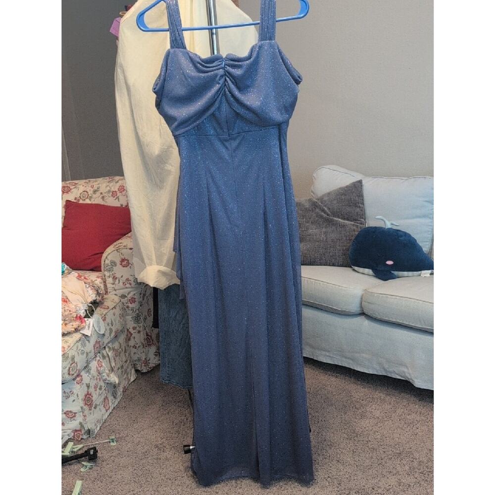 Sparkle Periwinkle Blue Evening Gown - Picture 8 of 9